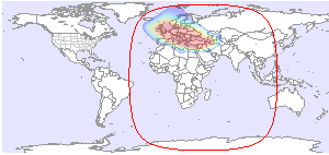 Türksat 2A: West footprint map