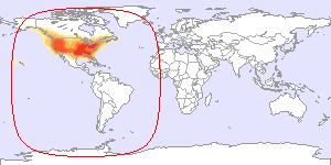 SES 2: North America Ku footprint map