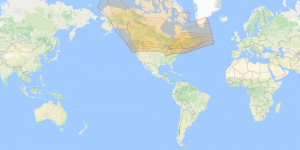 Anik G1: North America Extended Ku footprint map
