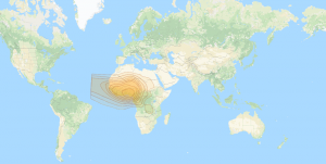 Azerspace 2/Intelsat 38: West Africa footprint map