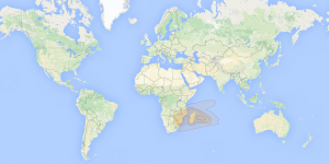 Eutelsat 16A: South East Africa footprint map