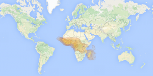 Eutelsat 16A: Sub-Sahara Africa footprint map